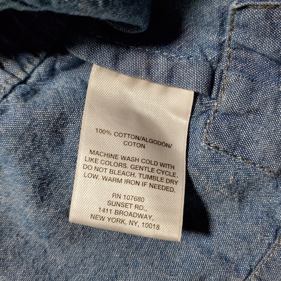 Sunset Rd Vineyard Charm Chambray Drawstring Waist Denim Shirt - Picture 7 of 12